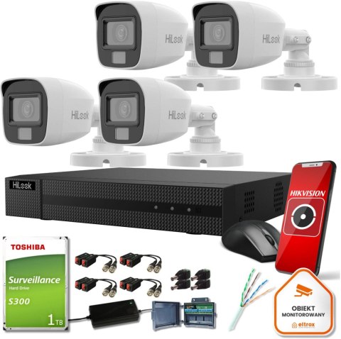 Zestaw monitoringu Hilook 4 kamer 5MPx TVICAM-B5M-20DL z dyskiem 1TB