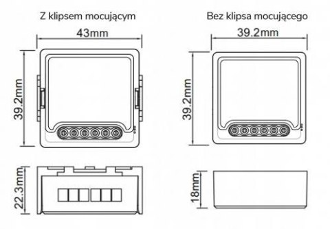 Moduł OXT mini przekaźnik 4 obwody WiFi TUYA T224