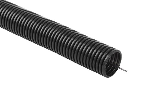 Rura instalacyjna giętka karbowana, peszel PVC, UV, 320N z pilotem 32/26 czarna 50m