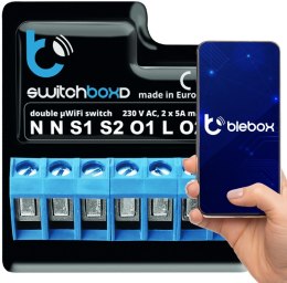Przełącznik Blebox SwitchBoxD WiFi 230V dwukanałowy sterowany z aplikacji