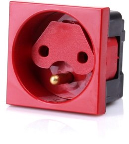 Gniazdo 1M (czerwone) lektryczne pojedyncze + blokada