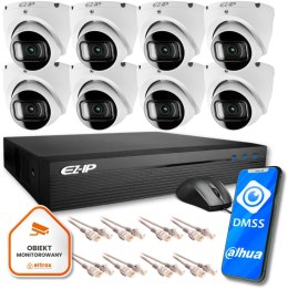 Zestaw monitoringu IP 8 kamer FullHD podstawowa kontrola EZ-IP by Dahua