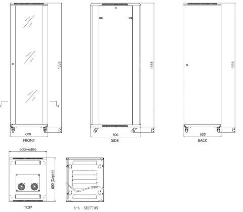 SZAFA RACK STOJĄCA EPRADO-R19-27U/600FW