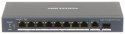 SWITCH POE DS-3E0510HP-E 8-PORTOWY + 1X UPLINK + 1X SFP Hikvision