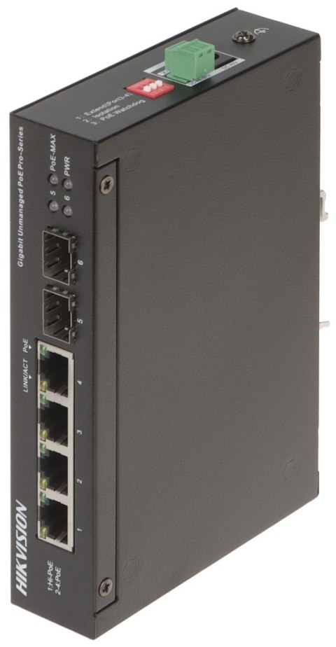 SWITCH POE DS-3T0506HP-E/HS 4-PORTOWY + 2X SFP Hikvision
