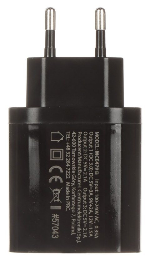 ŁADOWARKA SIECIOWA USB MCE-479B MACLEAN ENERGY