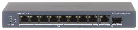 SWITCH POE DS-3E0510P-E 8-PORTOWY + 1X UPLINK + 1X SFP Hikvision