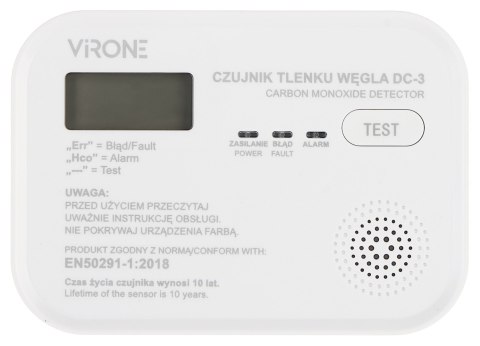 CZUJKA TLENKU WĘGLA (CZADU) DC-3-TEST Virone