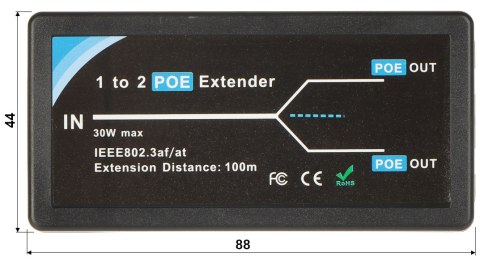 SWITCH POE / EXTENDER PFT1320 2-PORTOWY + 1X UPLINK