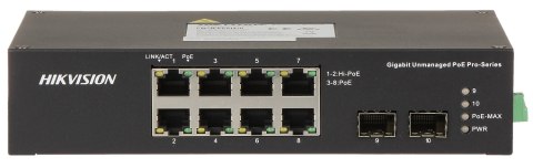 SWITCH POE DS-3T0510HP-E/HS 8-PORTOWY + 2X SFP Hikvision
