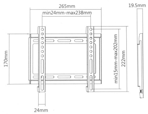 UCHWYT DO TELEWIZORA LUB MONITORA BRATECK-KL22-22F