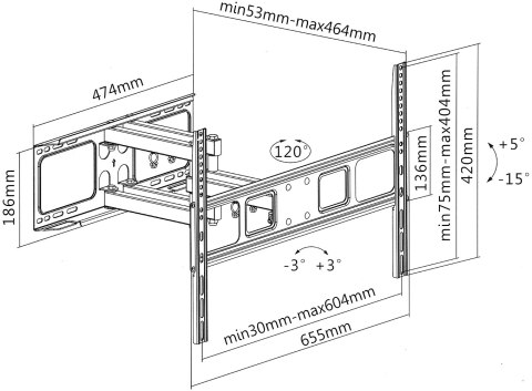 UCHWYT DO TELEWIZORA LUB MONITORA BRATECK-LPA52-466