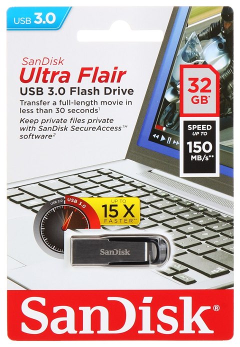 PENDRIVE FD-32/ULTRAFLAIR-SANDISK 32 GB USB 3.0 SANDISK