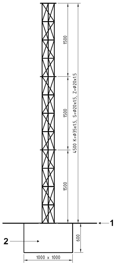 MASZT KRATOWY ALUMINIOWY MK-4.5/CT
