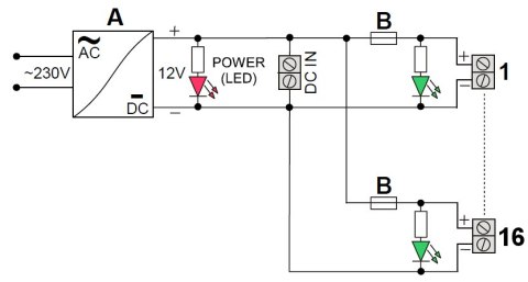 ZASILACZ RACK ZR12-150/LZ-16/POL 12 V DC 12.5 A