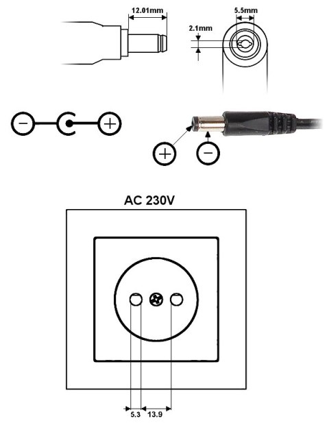ZASILACZ 12V 10A 5.5-TAY