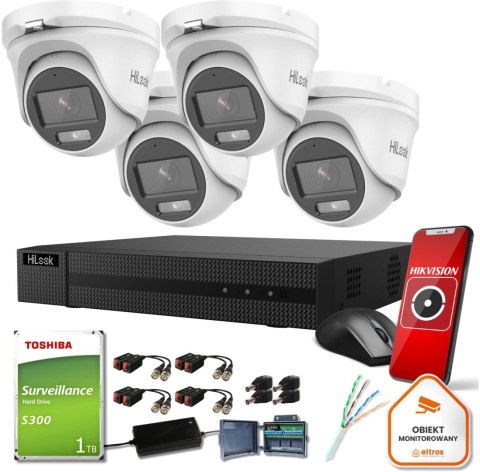 Zestaw monitoringu Hilook 4 kamer 2mpx TVICAM-T2M-20DL z dyskiem 1TB