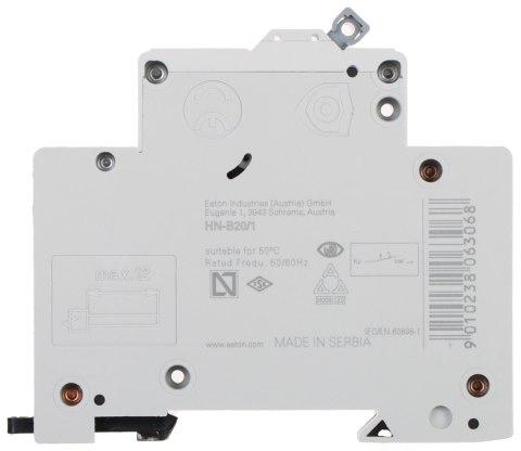 WYŁĄCZNIK NADPRĄDOWY HN-B20/1 JEDNOFAZOWY 20 A TYP B EATON