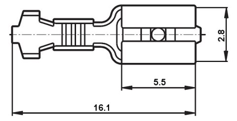 KONEKTOR ŻEŃSKI KSG-2.8/1.0*P100