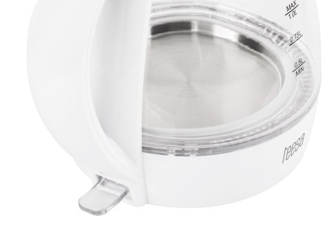 Czajnik elektryczny TEESA, szklany, 1630 W, biały, 1 L