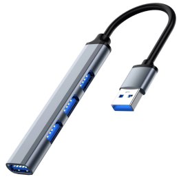 Adapter HUB USB - 1x USB 3.0 + 3x USB 2.0 szare