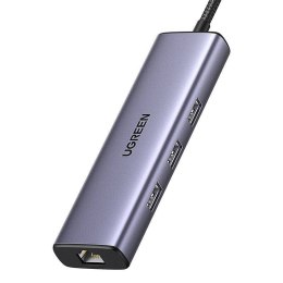 Adapter 1w6 UGREEN USB-C do 3x USB A 3.0, HDMI, RJ45, PD Converter