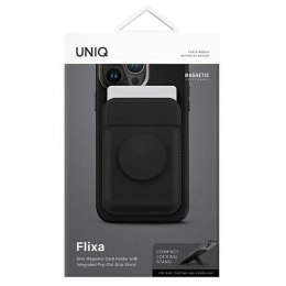 Portfel Magnetyczny MagSafe na Karty z Podpórką / Podstawką UNIQ Flixa czarne