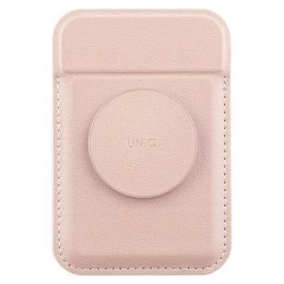 Portfel Magnetyczny MagSafe na Karty z Podpórką / Podstawką UNIQ Flixa różowe