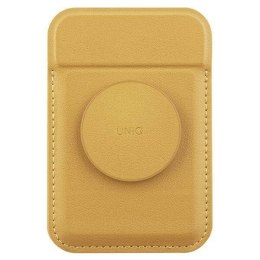 Portfel Magnetyczny MagSafe na Karty z Podpórką / Podstawką UNIQ Flixa żółte