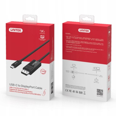 Adapter Unitek V1146A dwukierunkowy USB-C na DP 1.4 4K