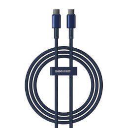 Kabel 100W 5A 1m USB-C - USB-C Baseus Tungsten Glod niebieski