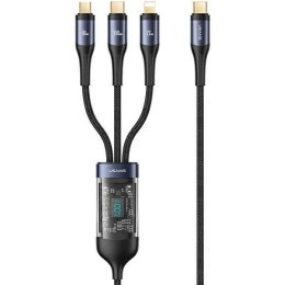 Kabel 3w1 100W 1.2m USB-C - USB-C + micro USB + Lightning Digital Display PD Fast Charge USAMS U83 SJ600USB01 (US-SJ600)