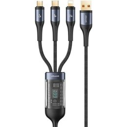Kabel 3w1 66W 1.2m USB - USB-C + micro USB + Lightning Digital Display PD Fast Charge SJ582USB01 (US-SJ582)