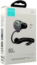 Ładowarka samochodowa 3w1 Joyroom JR-CL07 72W 4.0A PD 3.0 QC 3.0 1x USB-A 1x USB-C z kablem 1.6M