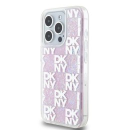 Oryginalne Etui APPLE IPHONE 15 PRO DKNY Hardcase Liquid Glitter Multilogo (DKHCP15LLCPEPP) różowe
