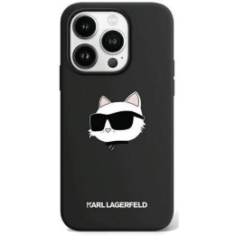 Oryginalne Etui APPLE IPHONE 15 PRO Karl Lagerfeld Hardcase Silicone Choupette Head MagSafe (KLHMP15LSCHPPLK)