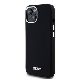 Oryginalne Etui IPHONE 13 / 14 / 15 DKNY Hardcase Liquid Silicone Small Metal Logo MagSafe (DKHMP14SSMCHLK) czarne