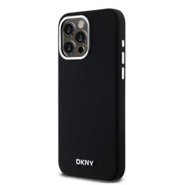Oryginalne Etui IPHONE 14 PRO MAX DKNY Hardcase Liquid Silicone Small Metal Logo MagSafe (DKHMP14XSMCHLK) czarne