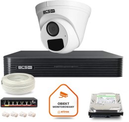 Zestaw monitoringu IP BCS Basic 1x Kamera BCS-B-EIP15FR3(2.0) Rejestrator z dyskiem