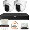Zestaw monitoringu IP BCS Point 2x Kamera BCS-P-EIP14FSR3 Rejestrator z 1TB