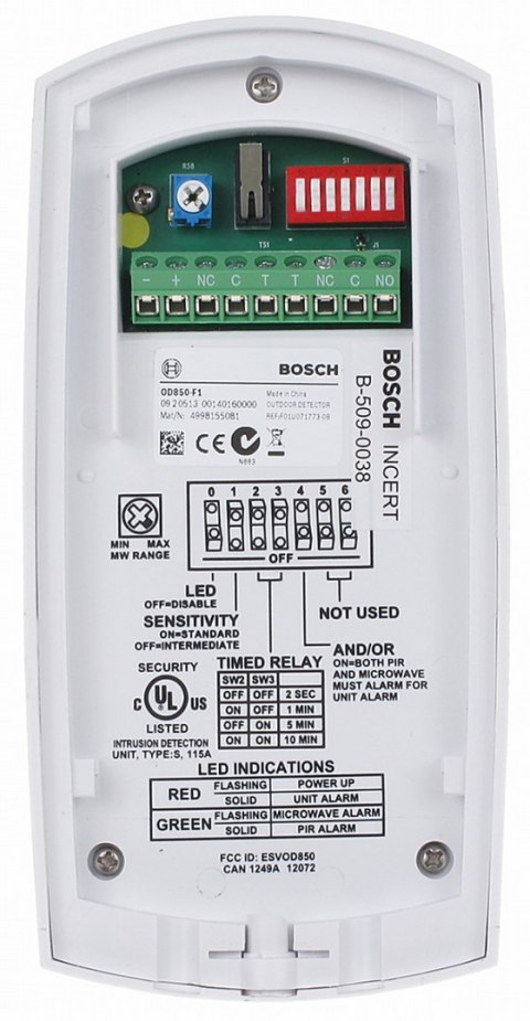 ZEWNĘTRZNA CZUJKA DUALNA MIKROFALA + PIR OD850 BOSCH