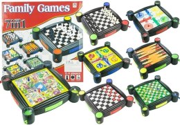 Zestaw Gier Planszowych 7w1 Warcaby Chińczyk Węże i Drabiny Tryktrak Ludo