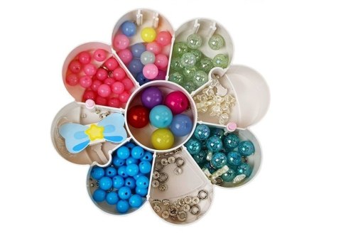 Zestaw Koralików do Biżuterii DIY Składane Pudełko z Lusterkiem
