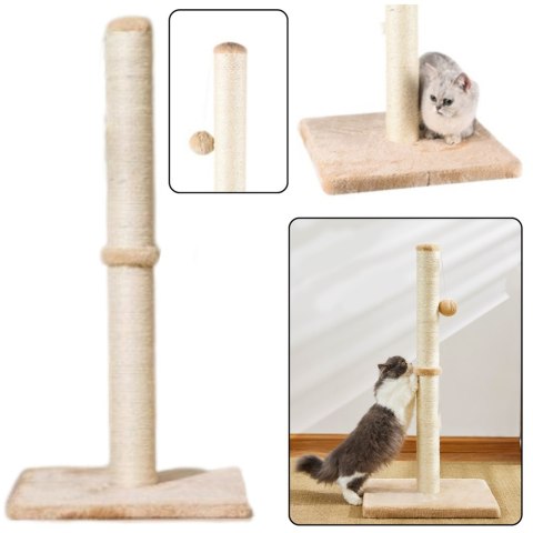 Drapak dla Kota Słupek do Drapania Wieża Jasnobrązowy 80 cm x 40 cm