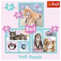 Puzzle - 3w1 (20, 36, 50) - Słodkie zwierzaki - Trefl 34862
