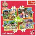 Puzzle - 4w1 (12, 15, 20, 24) - Cocomelon - Poznaj bohaterów - Trefl 34647