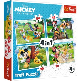 Puzzle - 4w1 (12, 15, 20, 24) - Fajny dzień Mickiego - Trefl 34604