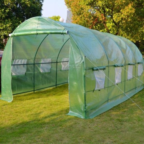 Tunel Ogrodowy Foliowy Szklarnia Na Warzywa Okna Zielony UV 4x2,5x2 M 10M²
