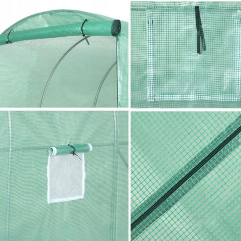 Tunel Ogrodowy Foliowy Szklarnia Na Warzywa Okna Zielony UV 4,5x2x2 M 9M²