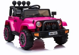 Auto Na Akumulator Jeep BRD-7588 Światła LED MP3 Pilot Różowy 4x4